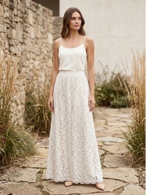 Watters & Watters Acacia Bridal Lace Skirt Ivory Floor Length Size 10 NWT